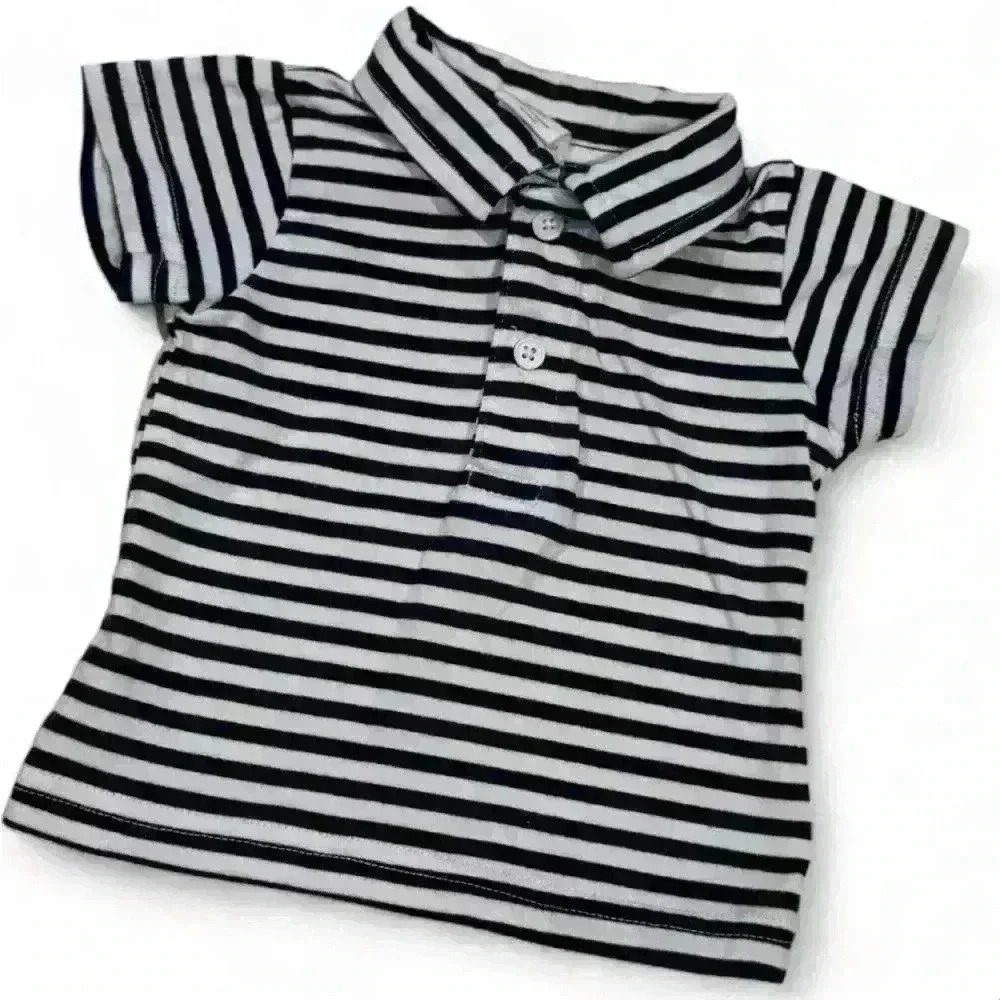 Starting Out- White/Black Polo- Boys 0-3 months